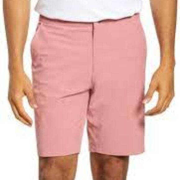 MENS Shorts Size 36 Johnnie O Dawn 2 Dusk Hybrid Shorts Size 36 Malibu Red - Picture 1 of 13